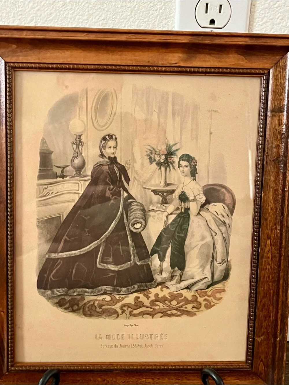 Frame Vintage artwork Franch Parisian Le Follette print 10/13 inches